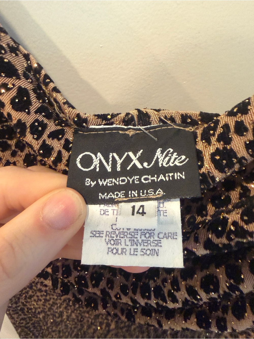 Vintage Onyx Nite Leopard Print Sparkly Cowl Dress - Picture 6 of 14